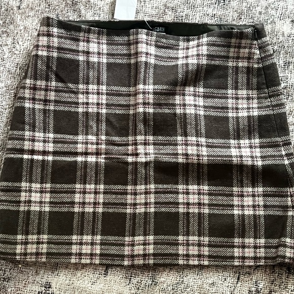 J. Crew Brown and Pink A-Line Wool Mini Skirt Size 10 NWT - Picture 1 of 3